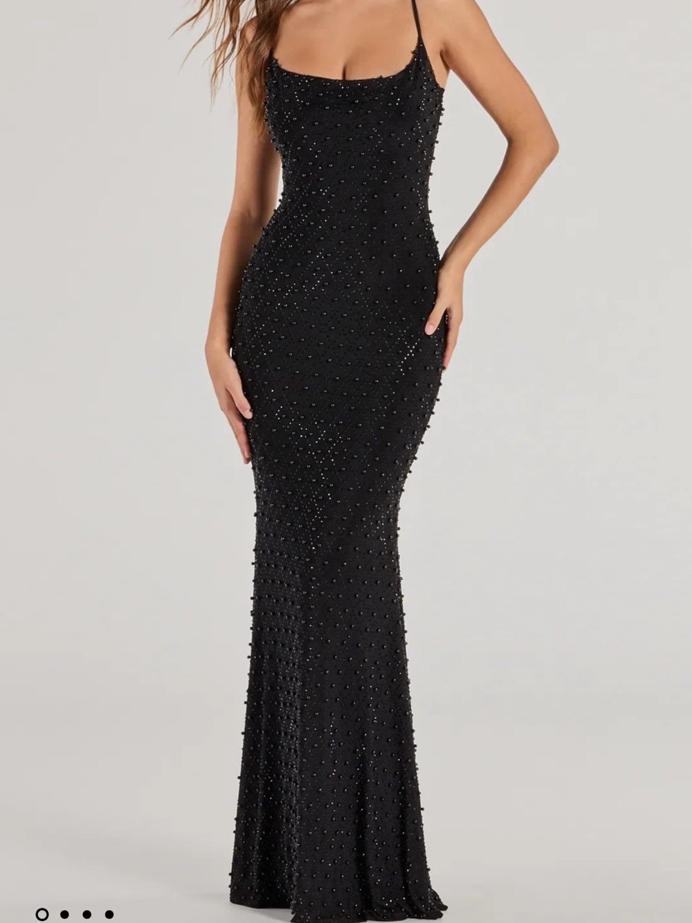 Elliot Rhinestone And Pearl Mesh Mermaid Dress